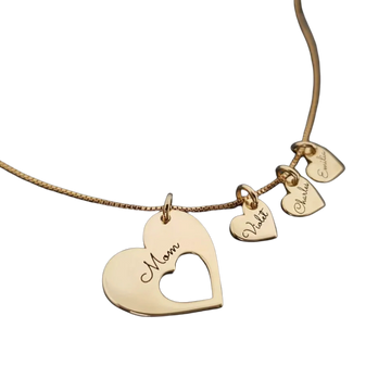 Personalized Name Hearts Necklace