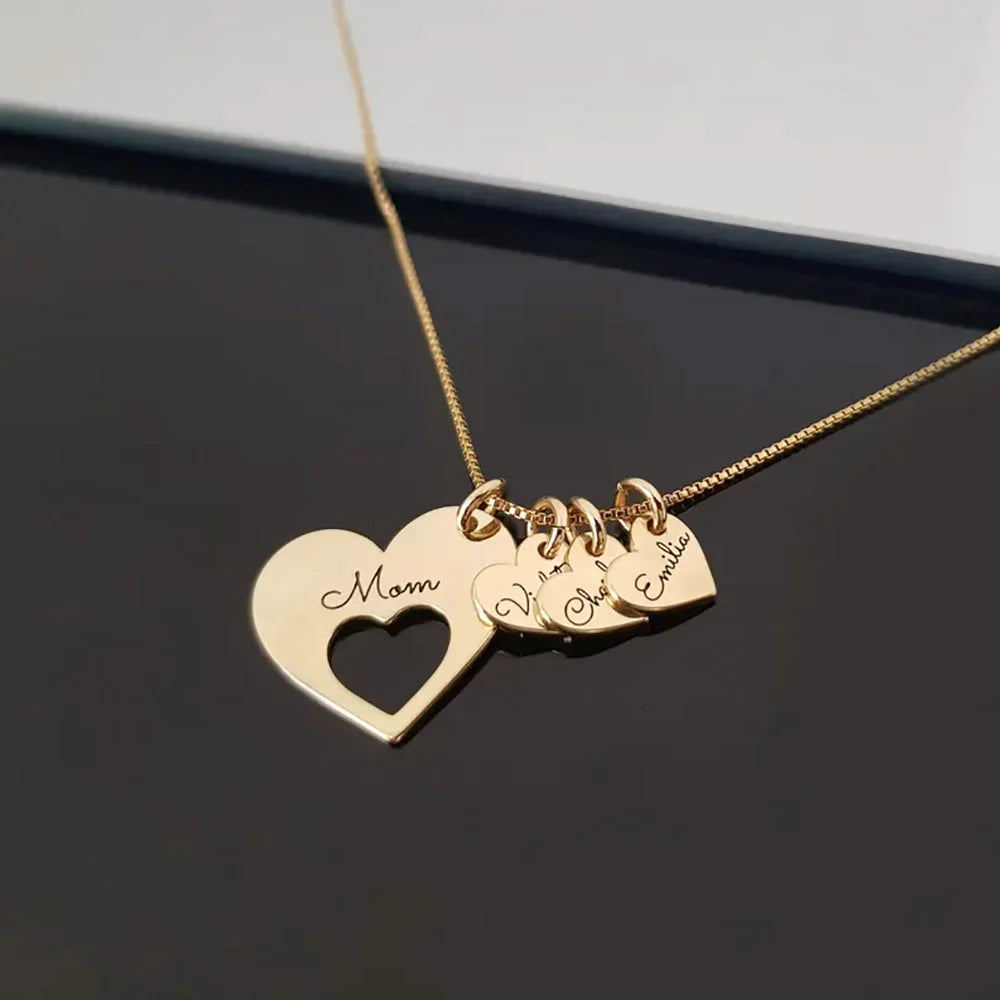 Personalized Name Hearts Necklace