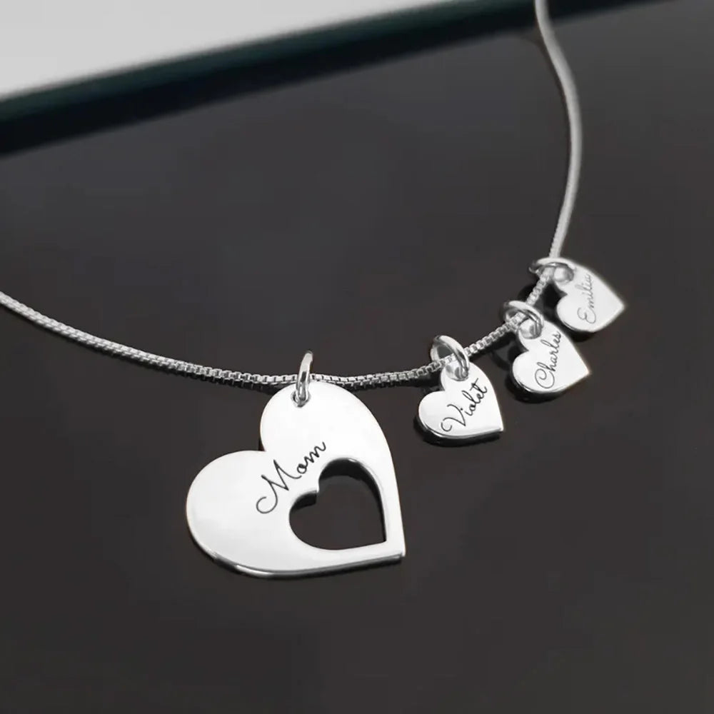 Personalized Name Hearts Necklace