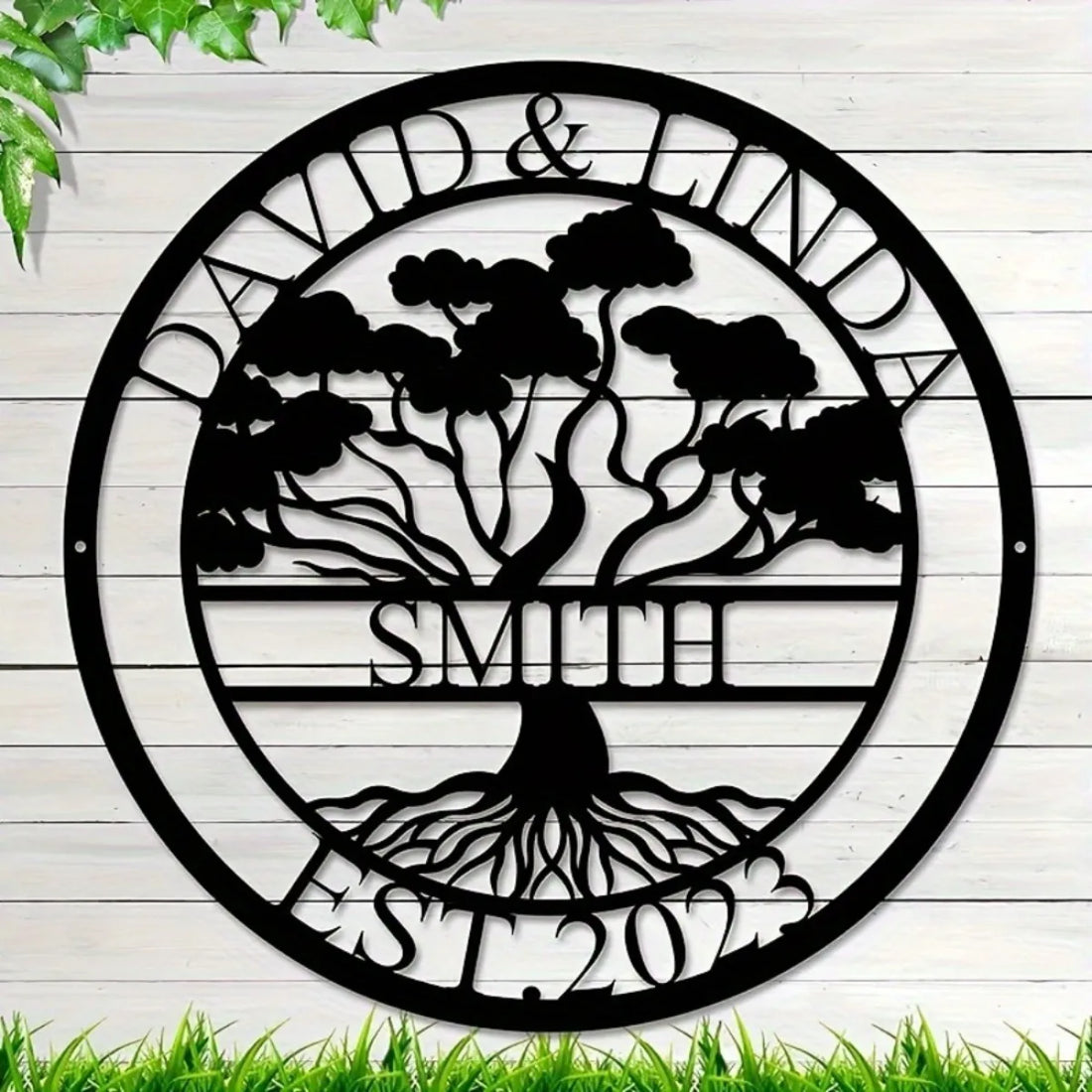 Marriage Hall of Fame Personalized Tree of Life Metal Wall Art
