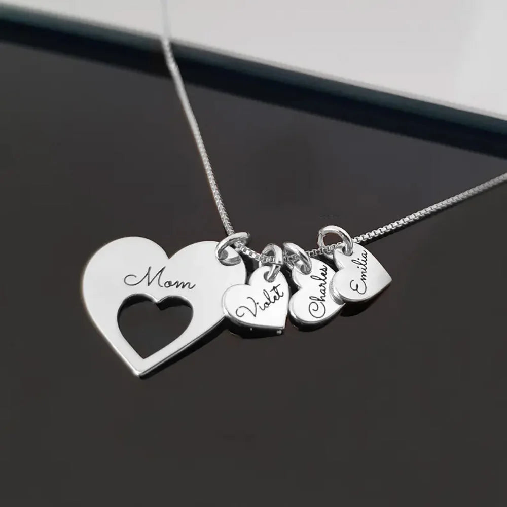 Personalized Name Hearts Necklace