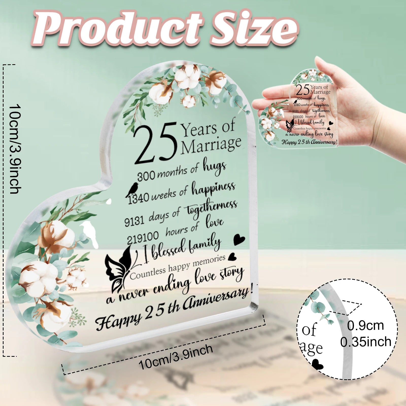 25th Wedding Anniversary Plaque