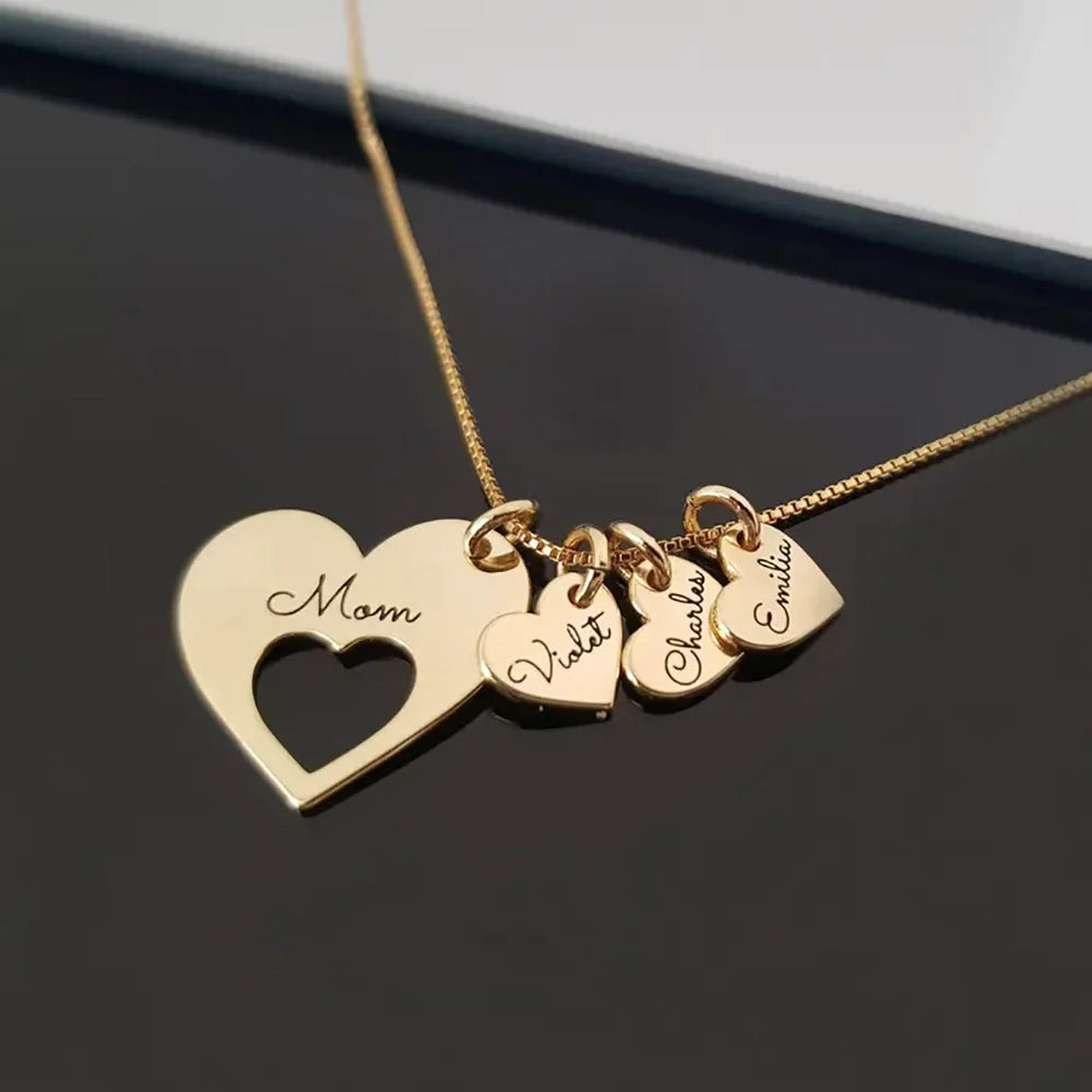 Personalized Name Hearts Necklace