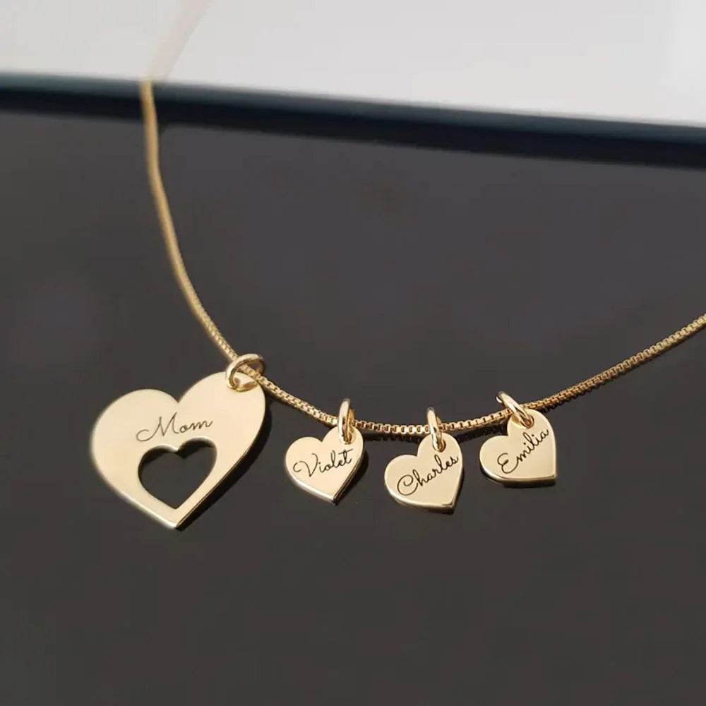 Personalized Name Hearts Necklace