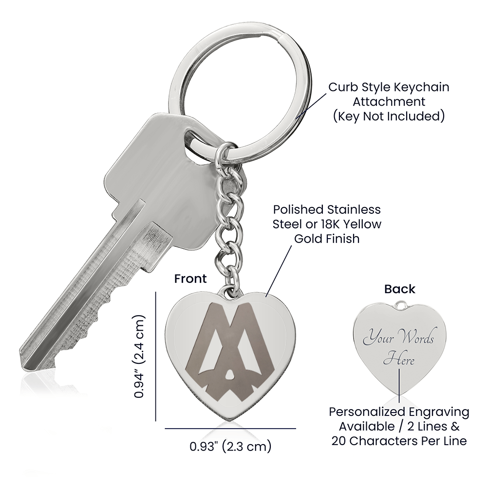 Marriage Hall of Fame Engraved Heart Keychain