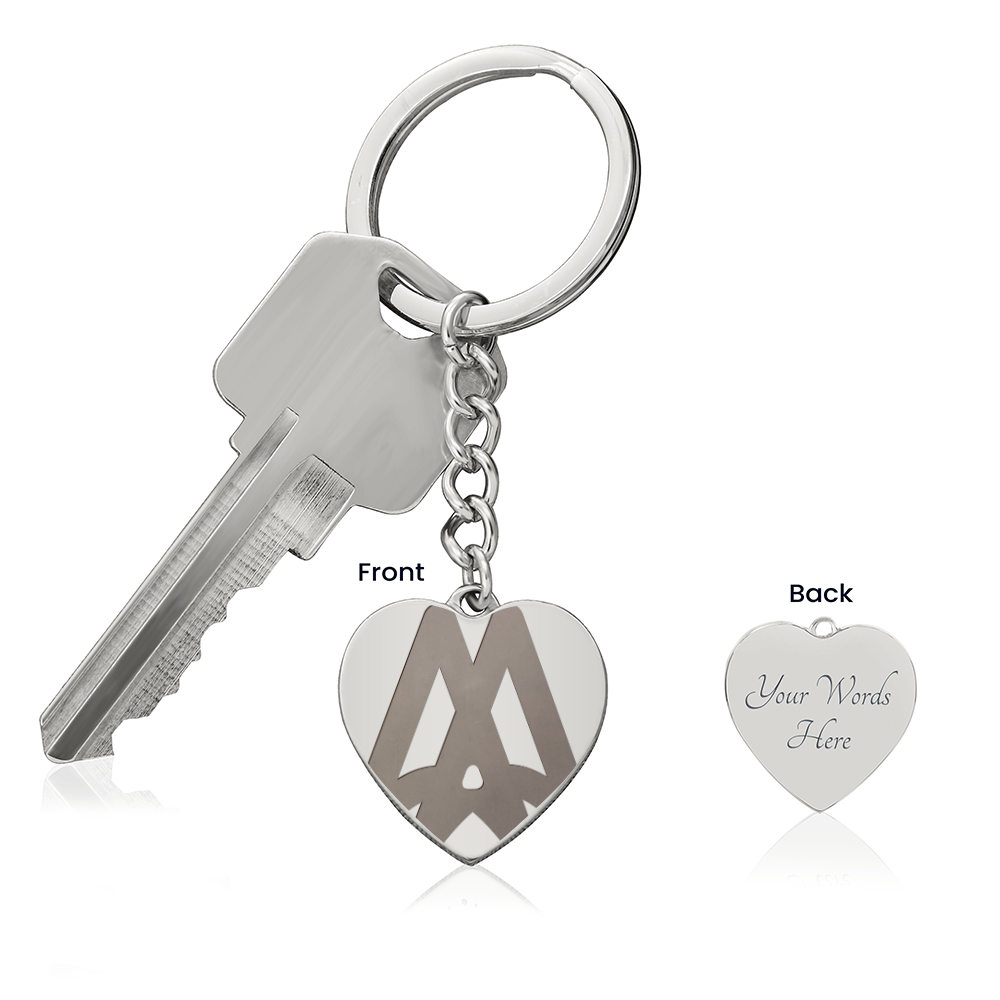 Marriage Hall of Fame Engraved Heart Keychain