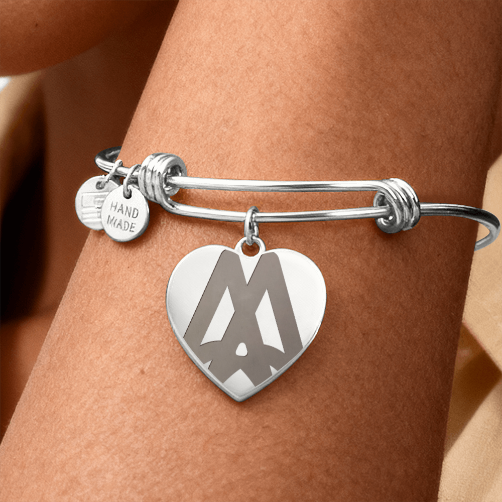 Marriage Hall of Fame Engraved Luxury Heart Bangle