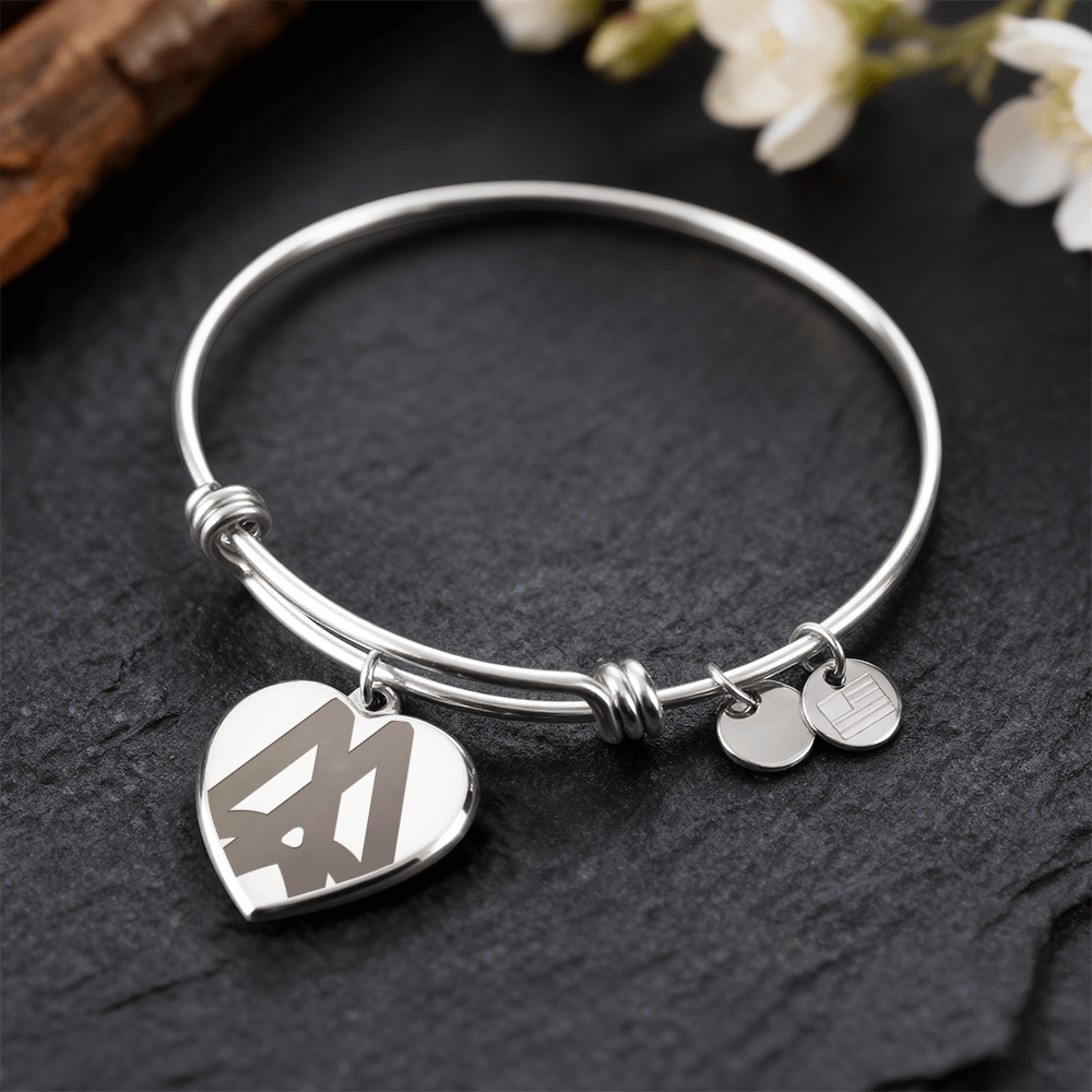 Marriage Hall of Fame Engraved Luxury Heart Bangle