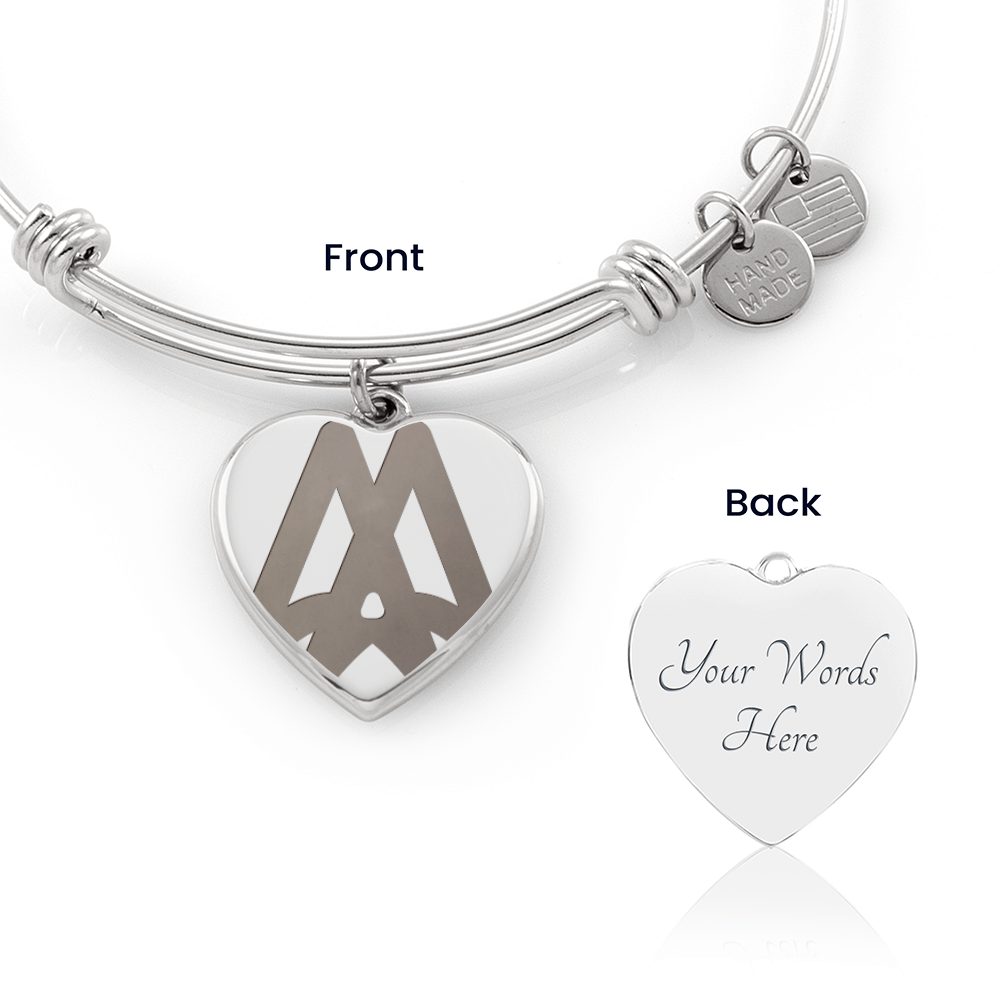 Marriage Hall of Fame Engraved Luxury Heart Bangle