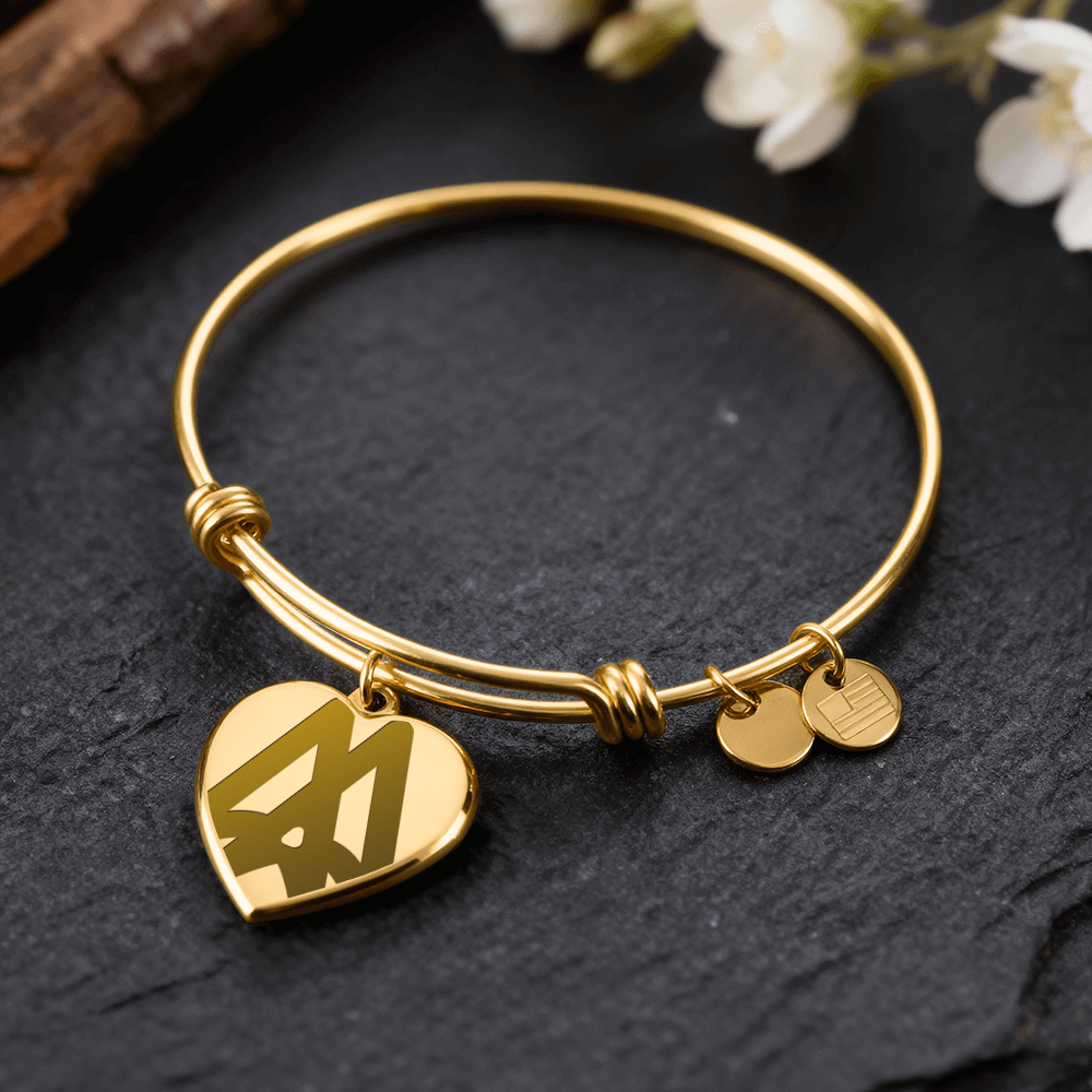Marriage Hall of Fame Engraved Luxury Heart Bangle