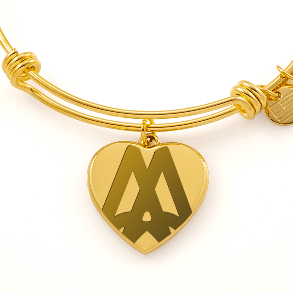 Marriage Hall of Fame Engraved Luxury Heart Bangle