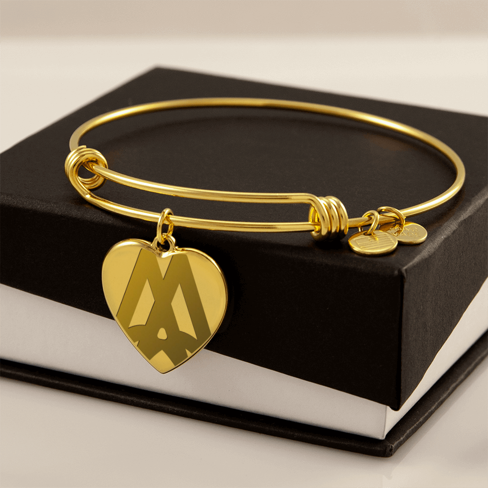 Marriage Hall of Fame Engraved Luxury Heart Bangle