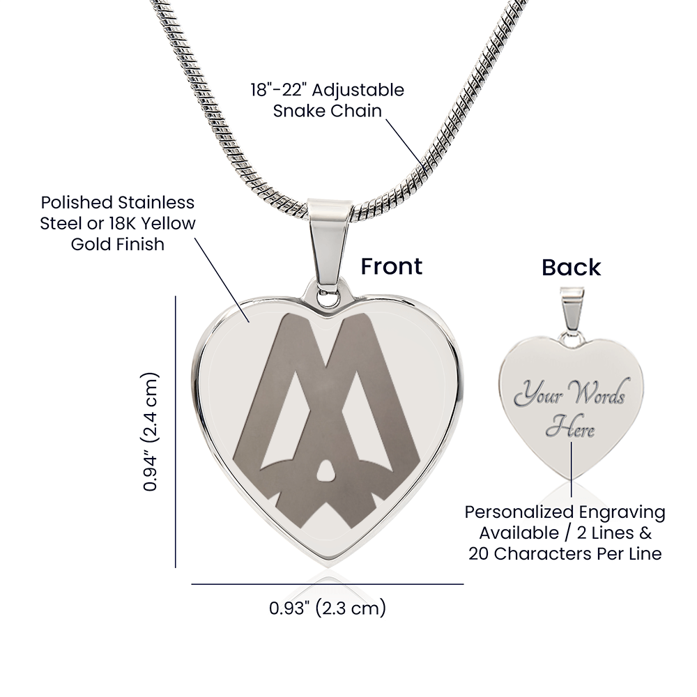 Marriage Hall of Fame Engraved Heart Necklace
